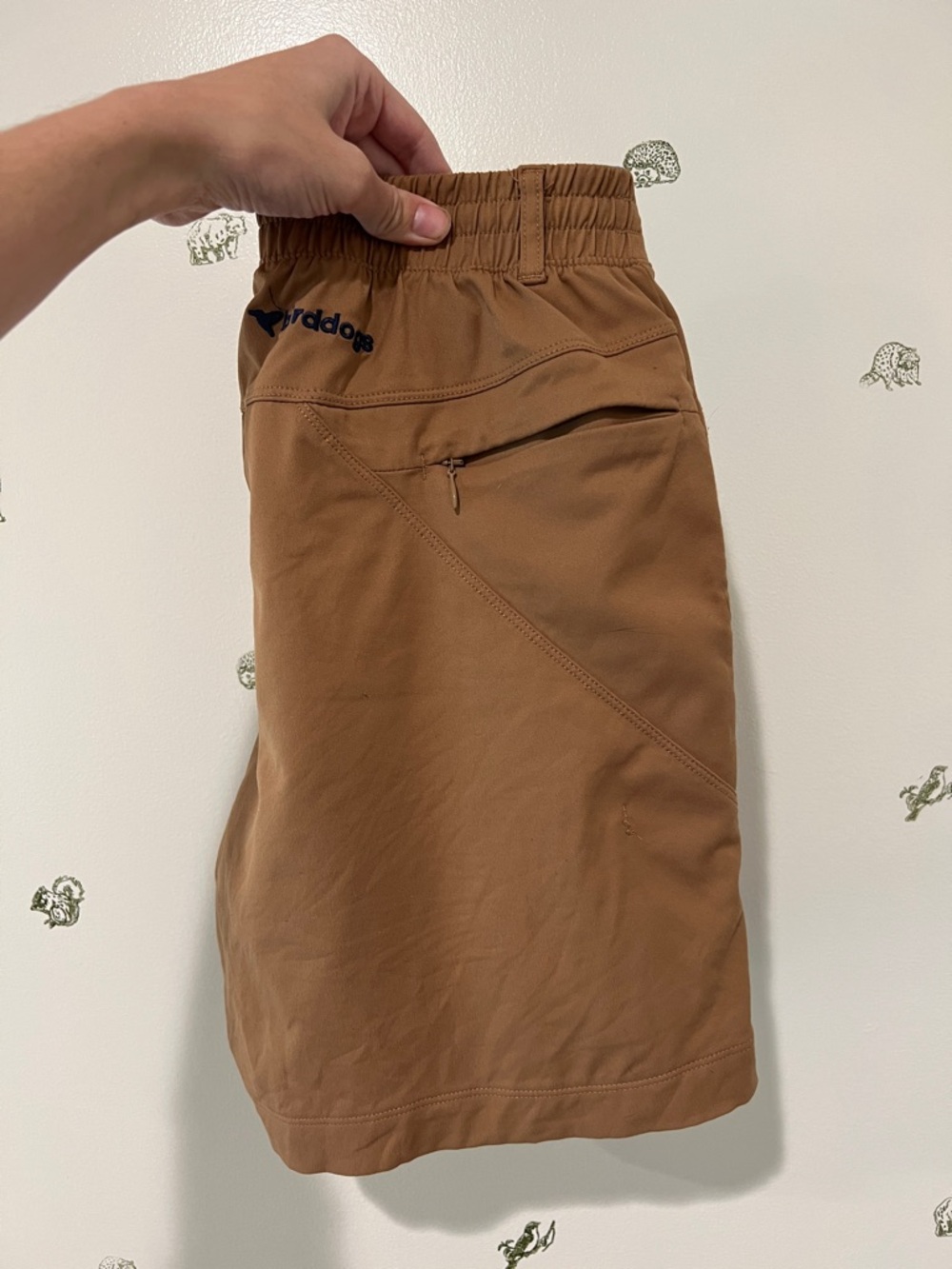 Birddogs Men's Brown Elastic Waist Performance Shorts with built in shorts liner